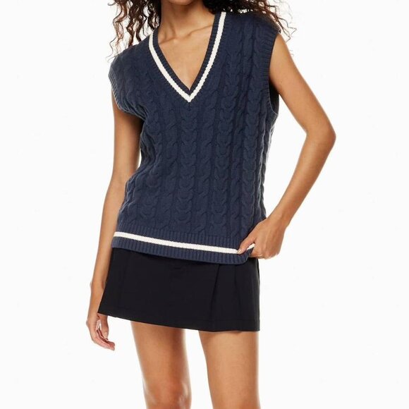 Aritzia Sunday Best Navy Sweater Vest - Picture 2 of 7